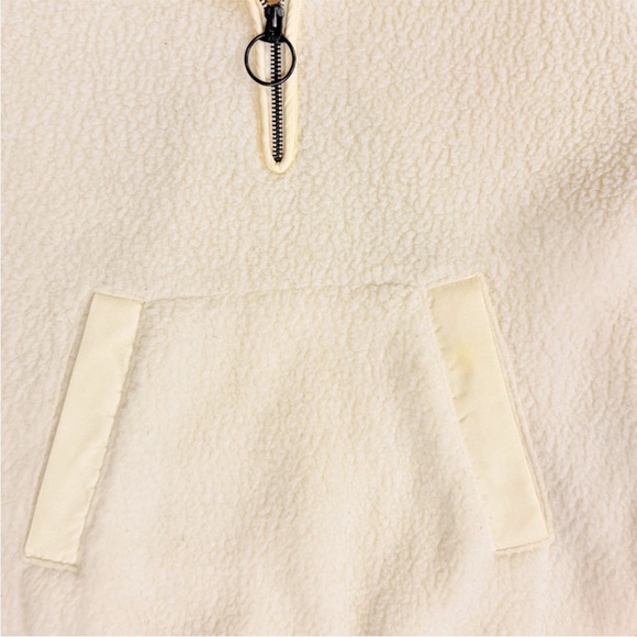 Madewell Fleece Pullover Sweatshirt Sz Medium Cream - Picture 9 of 9